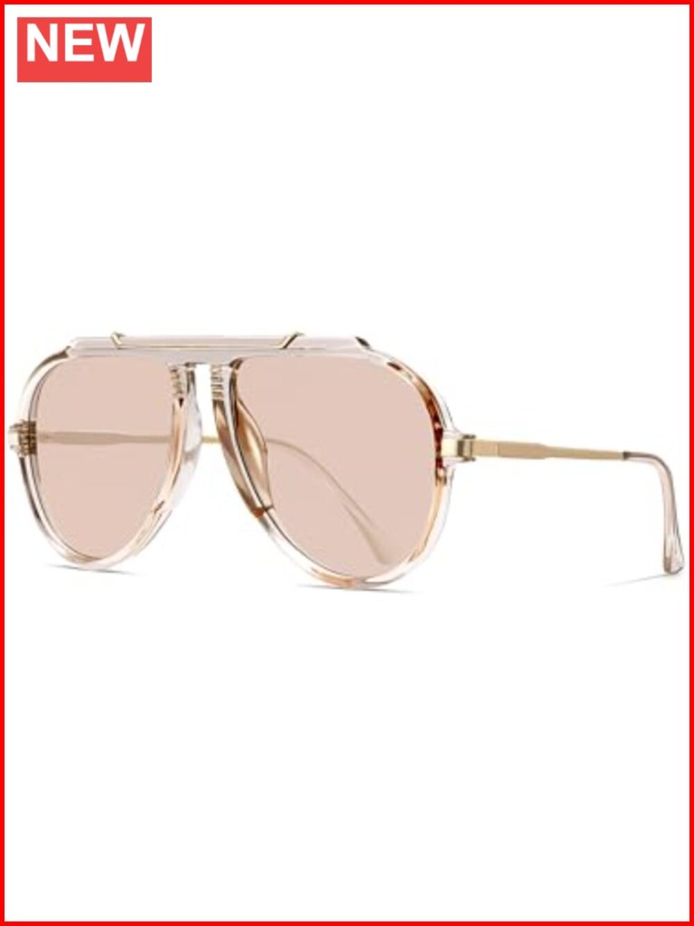 Oversized Aviator Sunglasses Retro 70s Sunnies Gold Big UV400 Protection